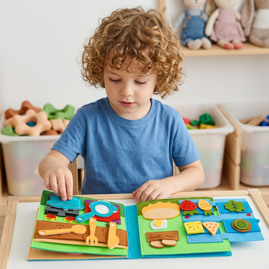 Montessori Felt Busy Book for Children – Dressing, Sorting & Everyday Learning