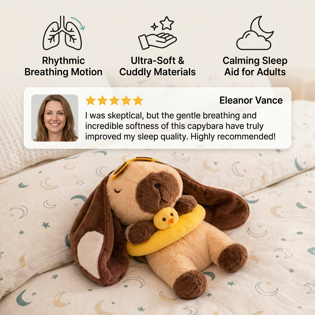 Breathing Capybara Plush Toy – Soft & Cuddly Sleep Companion