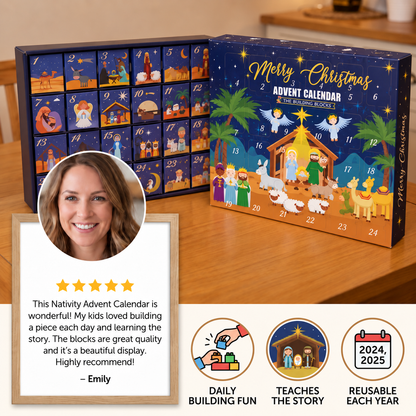 Christmas Nativity Building Blocks Advent Calendar for Kids