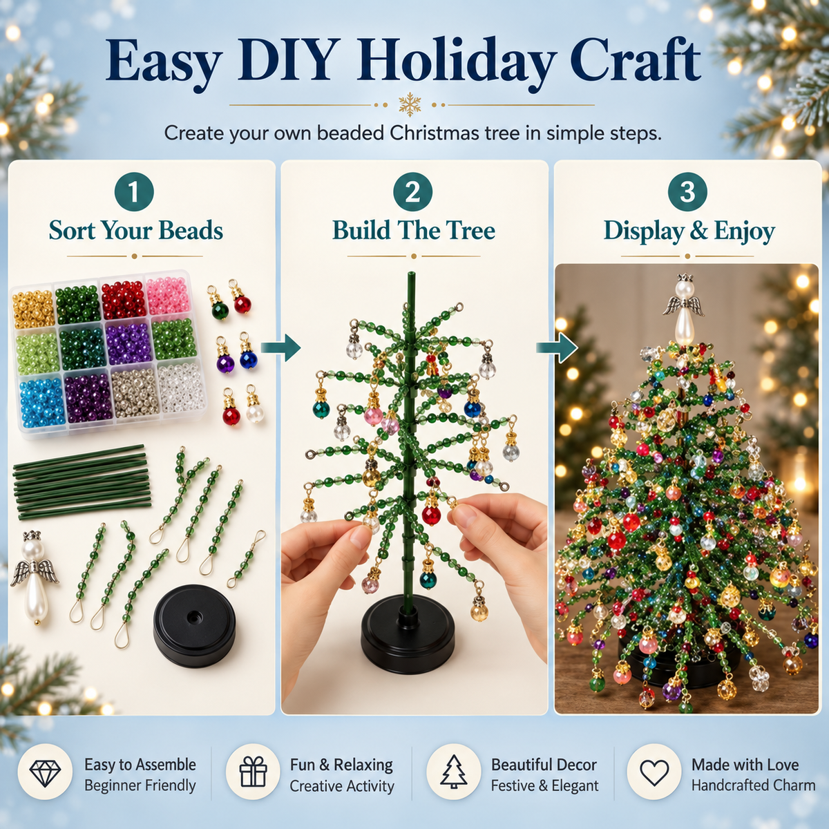 DIY Crystal Beaded Christmas Tree Craft Kit