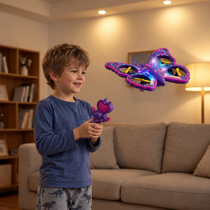 Magic Light-Up Butterfly Quadcopter Toy with Wand Control