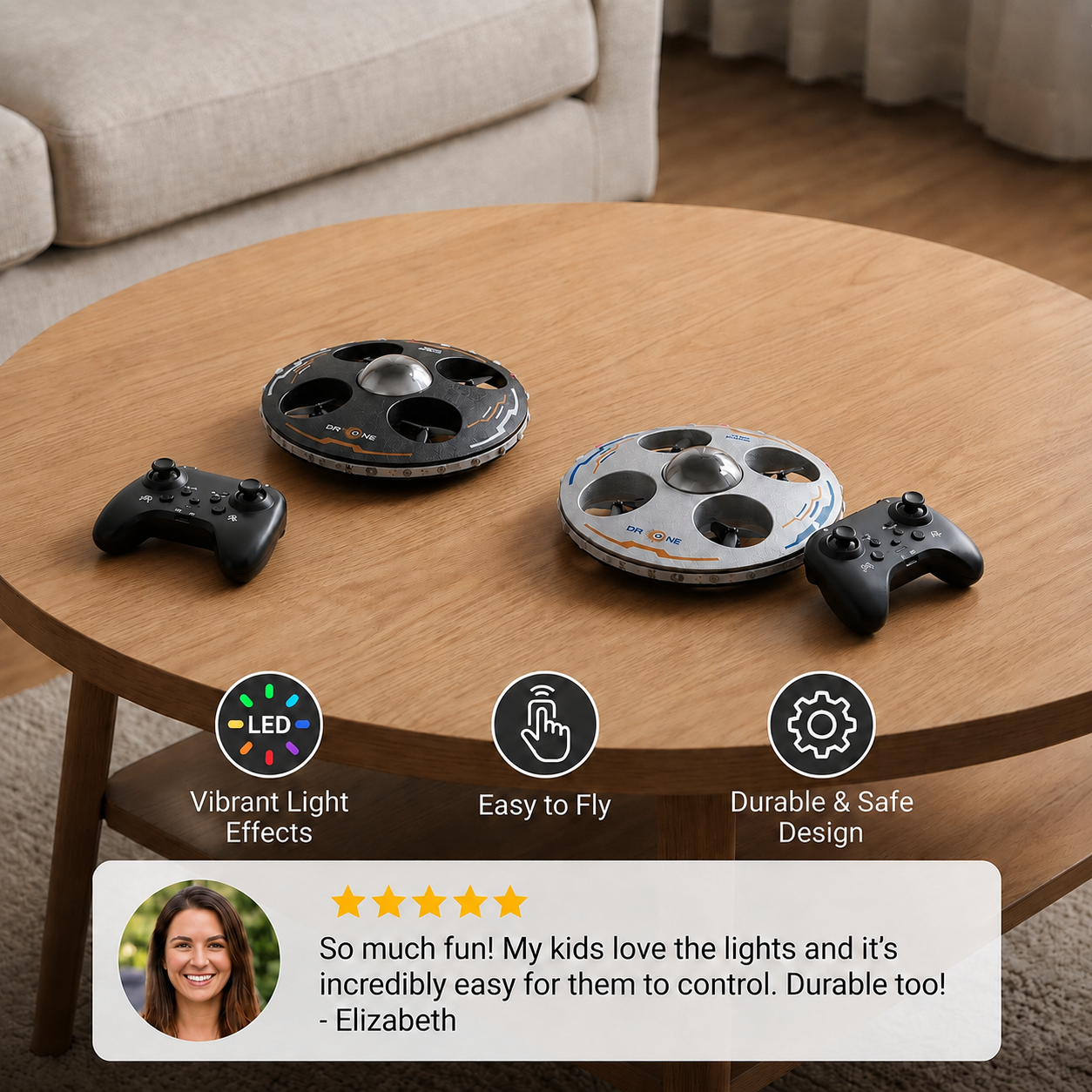 Remote Control LED Flying Saucer Drone