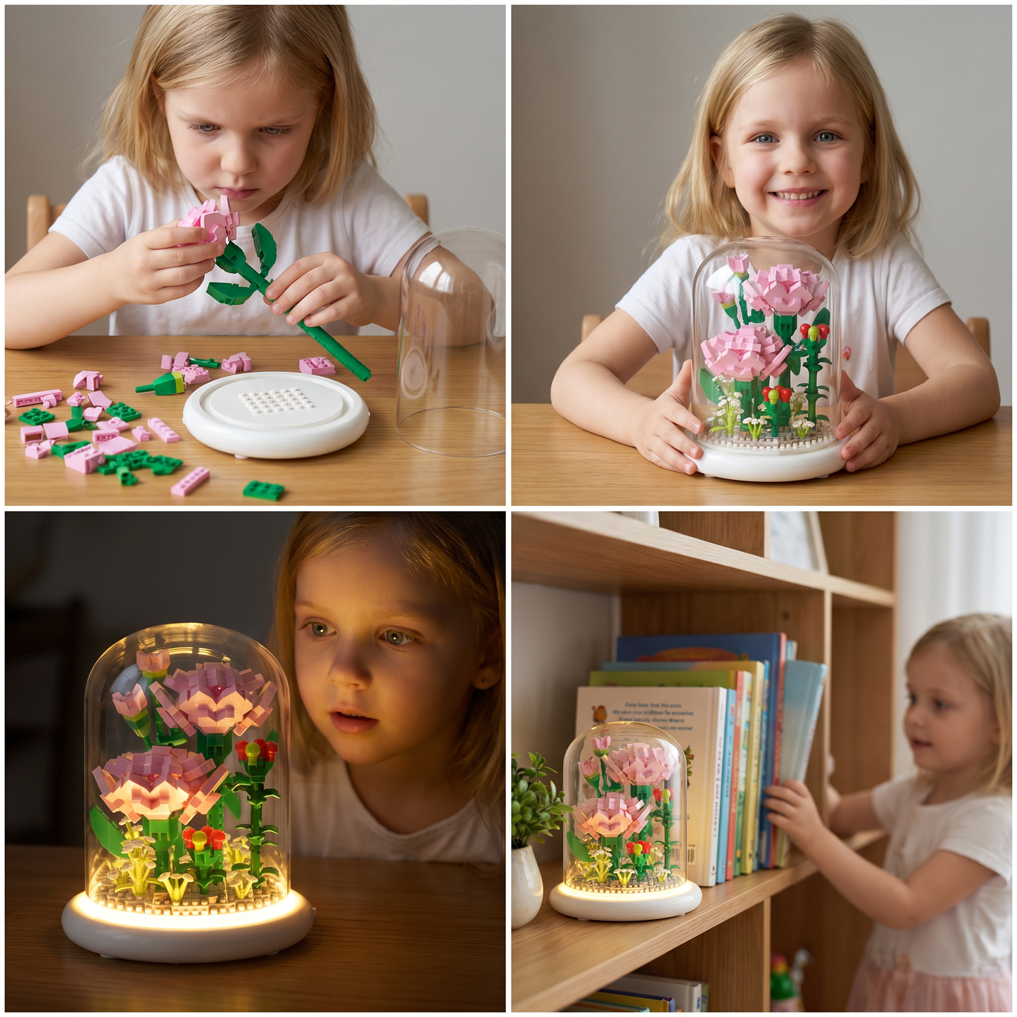 Elegant Building Block Flower in a Glass