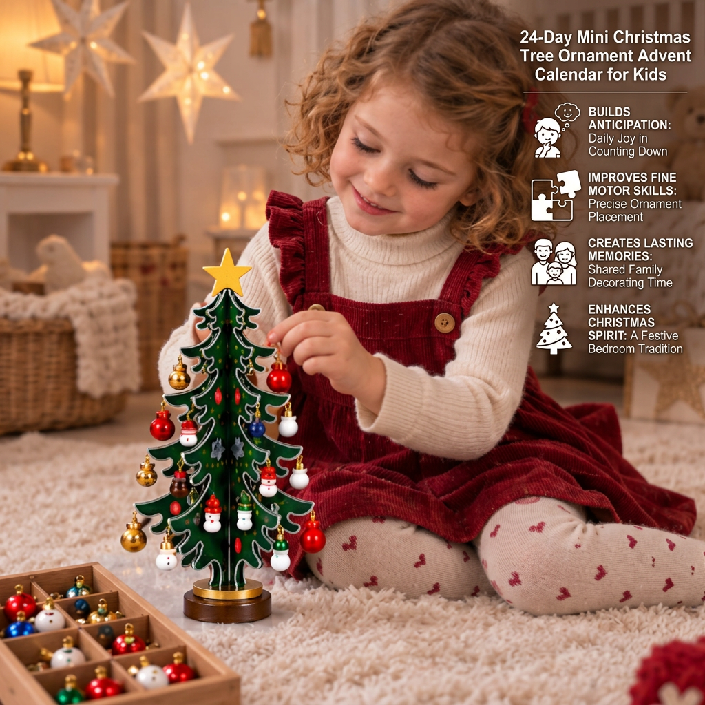24-Day Mini Christmas Tree Ornament Advent Calendar for Kids