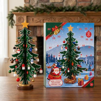 24-Day Mini Christmas Tree Ornament Advent Calendar for Kids