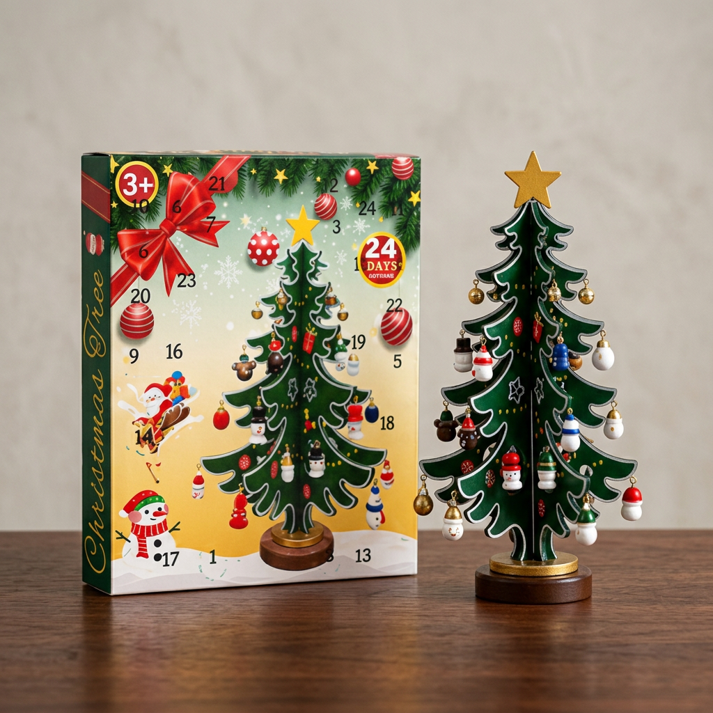 24-Day Mini Christmas Tree Ornament Advent Calendar for Kids