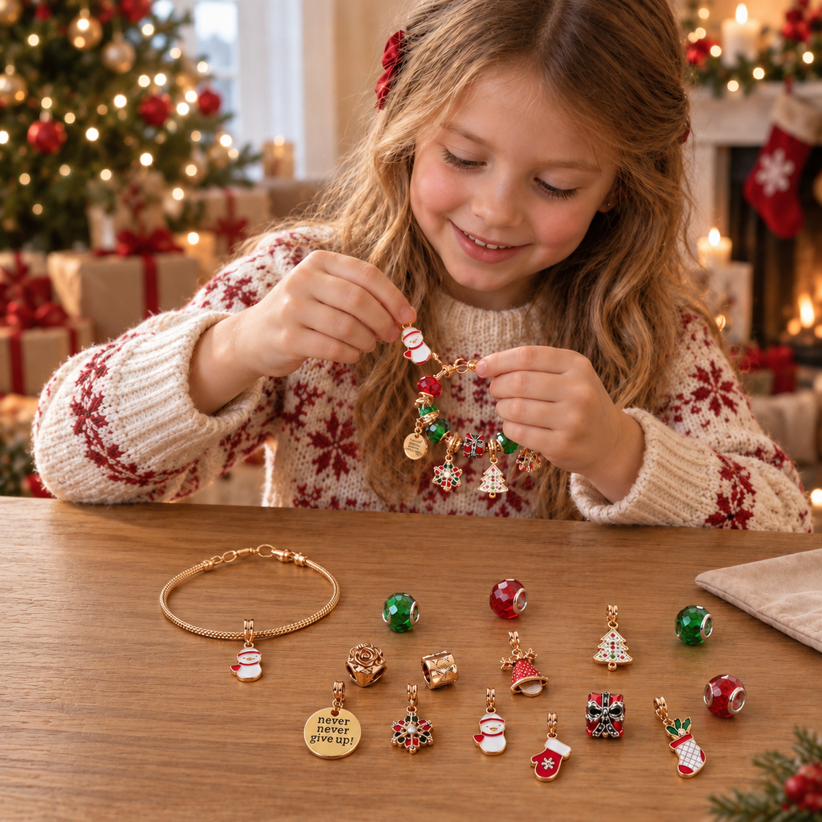 24-Day Christmas Bracelet Advent Calendar – DIY Jewelry-Making Kit for Girls