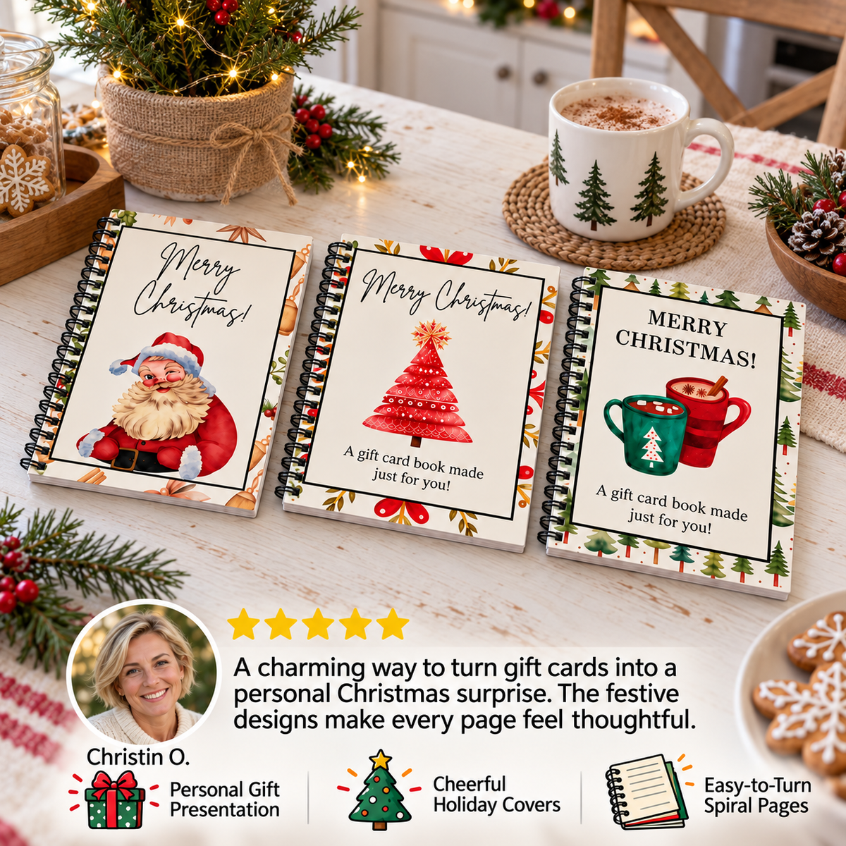 DIY Christmas Gift Card Book – Spiral-Bound Holiday Gift Organizer