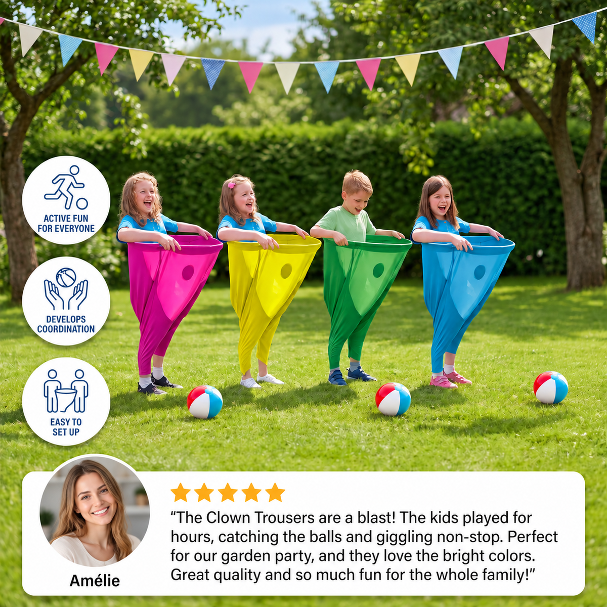 Clown trousers - catching ball family game