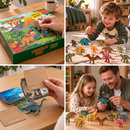 24-Day Dinosaur Toy Advent Calendar with Surprise Figures