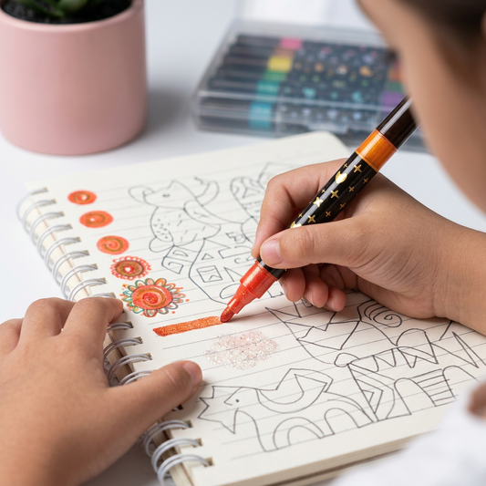 Glitter Dual-Tip Acrylic Paint Marker Set