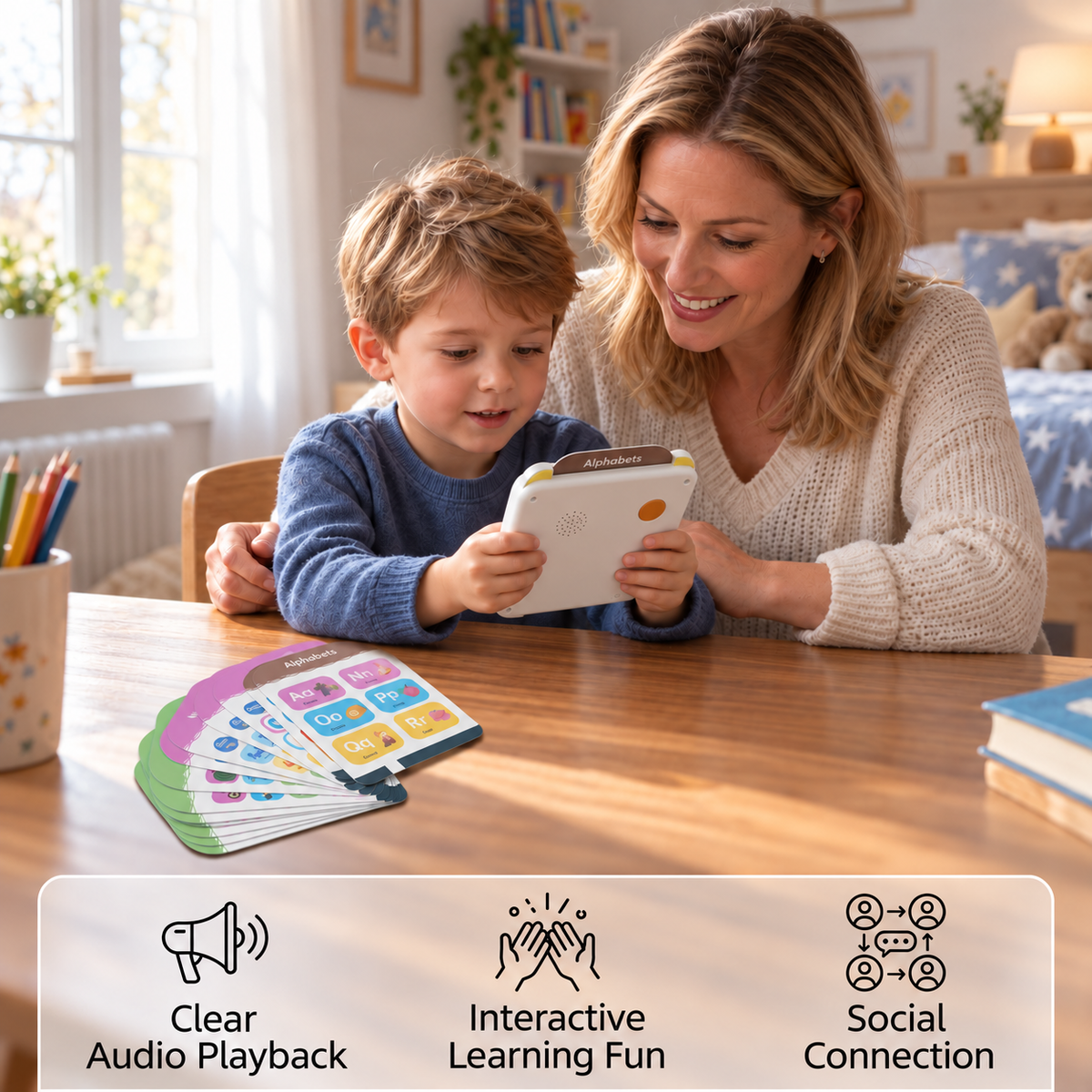 Kids’ Interactive English Flash Card Reader – Educational Learning Toy