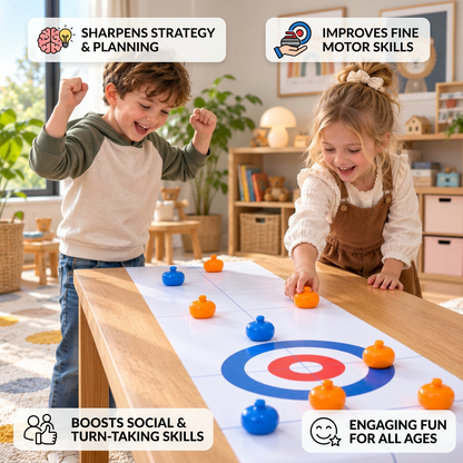 Portable Tabletop Curling Game – 2-Player Competition Set