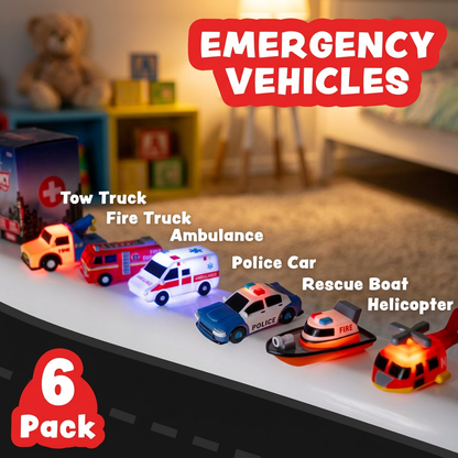 6-Pack Color-Changing Emergency Vehicle Bath Toys for Babies & Toddlers