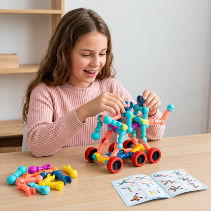 Educational DIY Building Set with Movable Joints