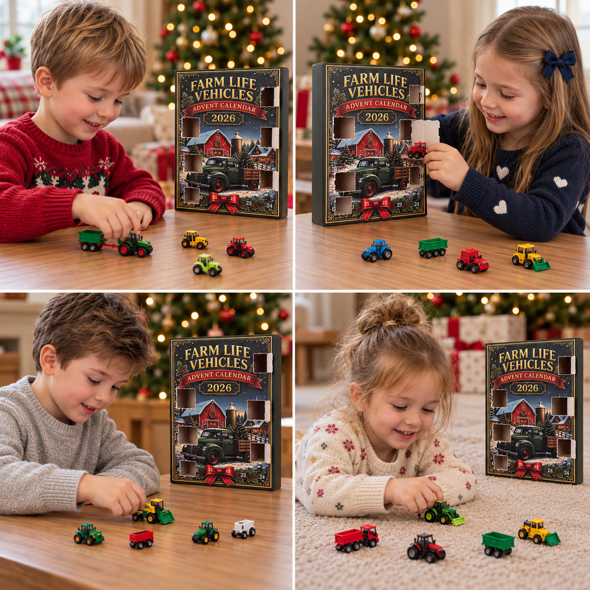 24-Day Farm Vehicles Christmas Advent Calendar