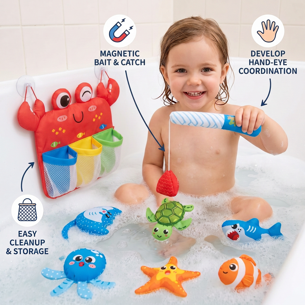 Montessori Magnet Fishing Bath Toy Set