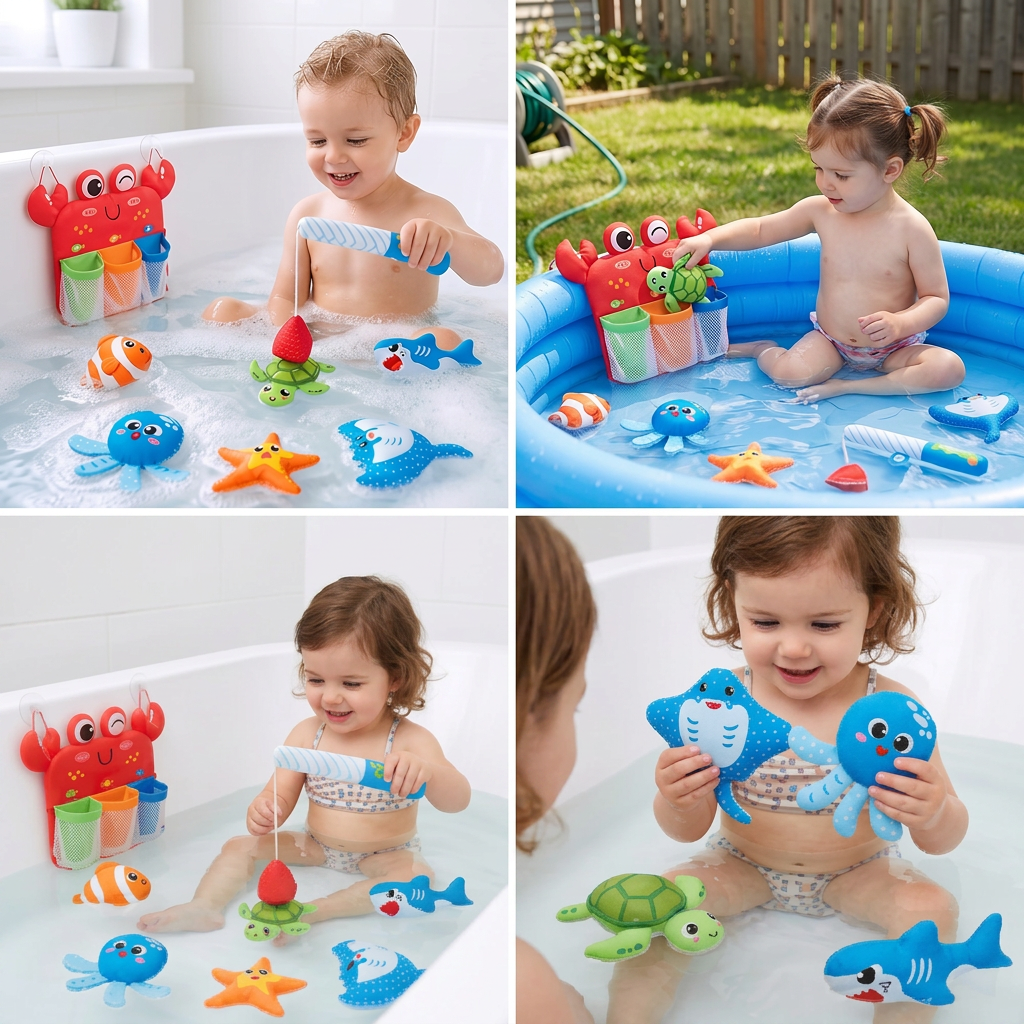 Montessori Magnet Fishing Bath Toy Set