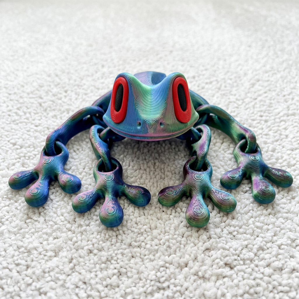 3D Printed Magnetic Flexible Frog Fidget Toy