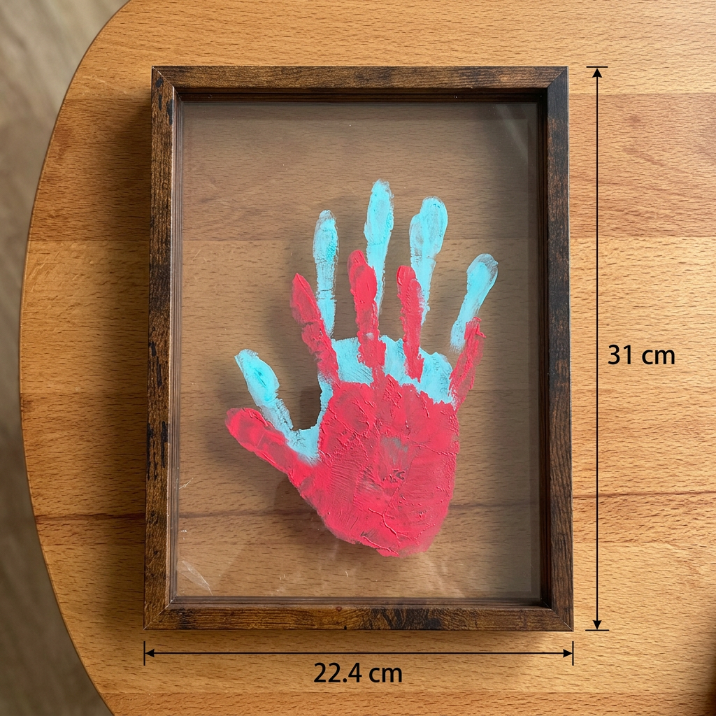 DIY Wooden Handprint Photo Frame Kit – Family Keepsake Set with Paints