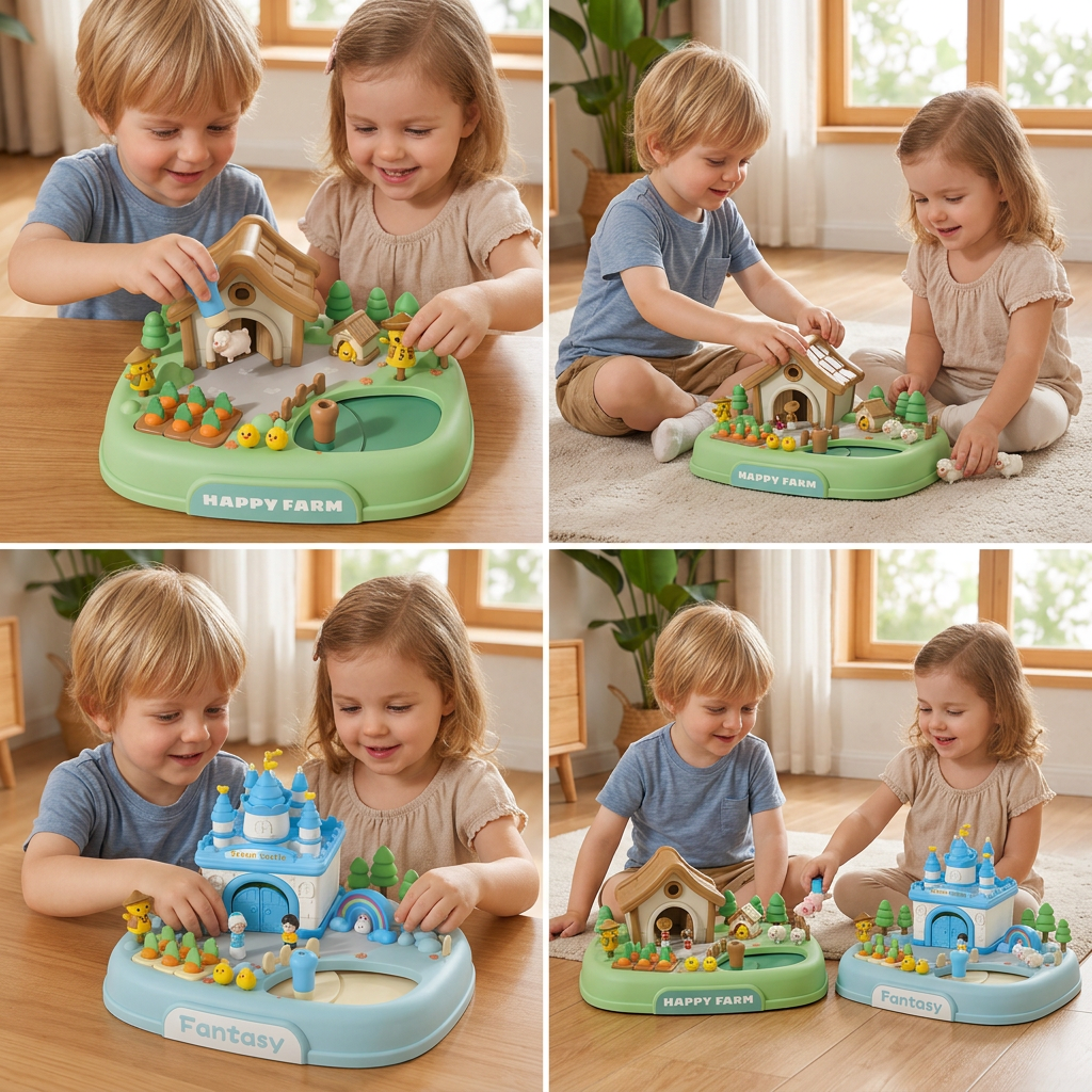 Magnetic Dream Castle & Garden Playset for Kids