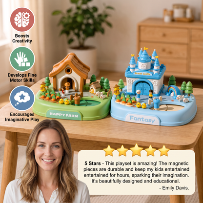 Magnetic Dream Castle & Garden Playset for Kids