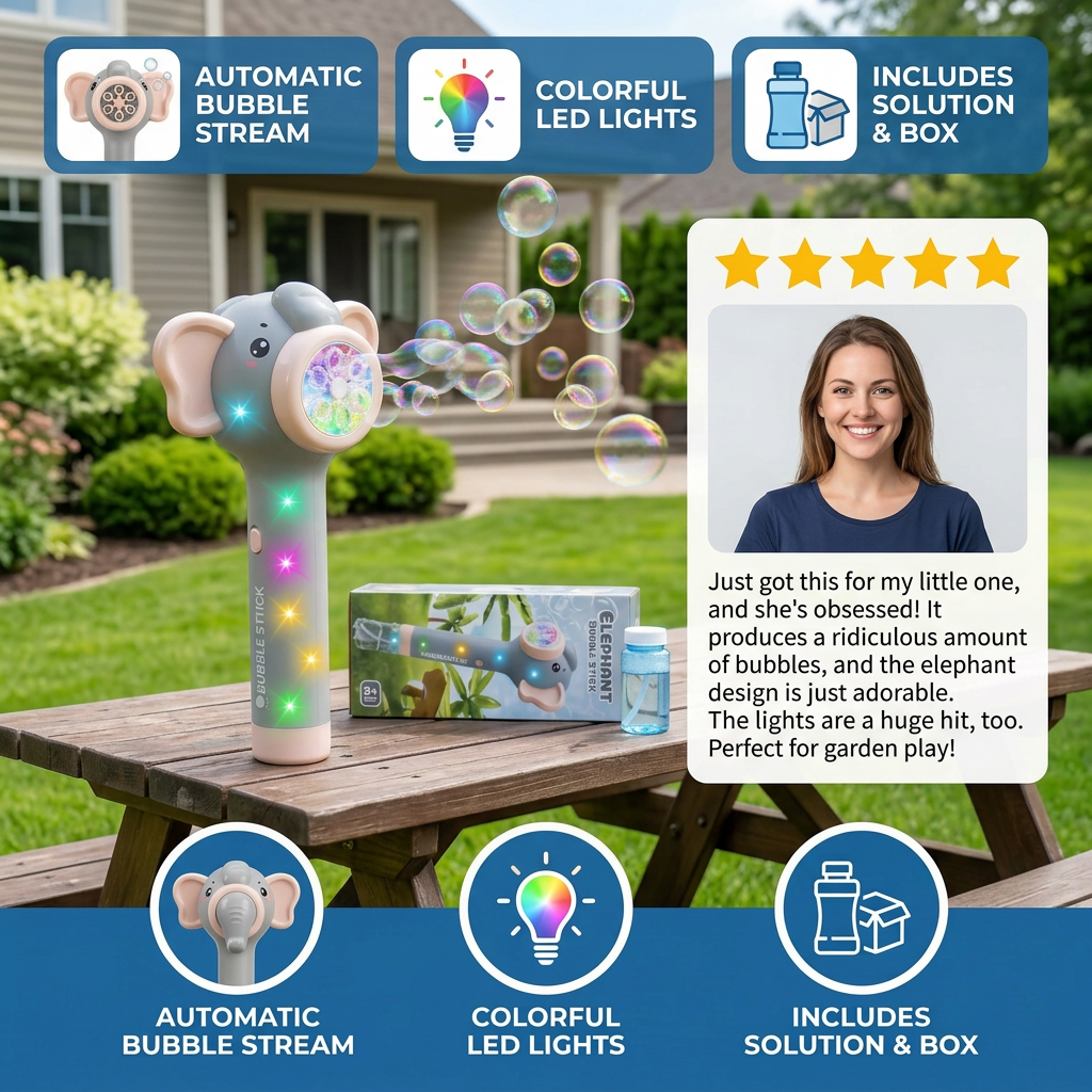 Elephant Bubble Stick Toy