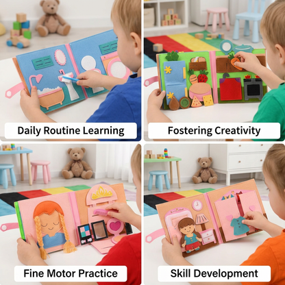 Montessori Felt Busy Book for Children – Dressing, Sorting & Everyday Learning