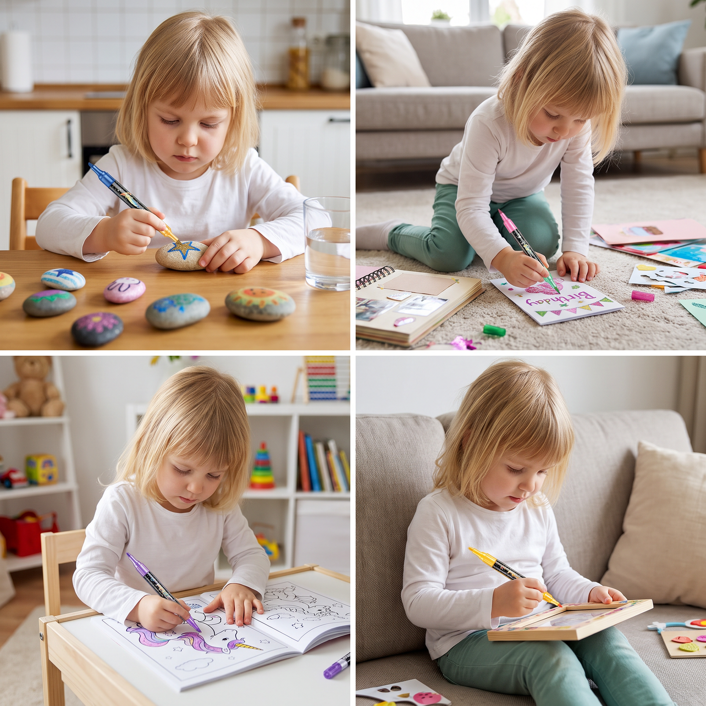 Glitter Brush Marker Set – Dual-Tip Sparkling Art Markers