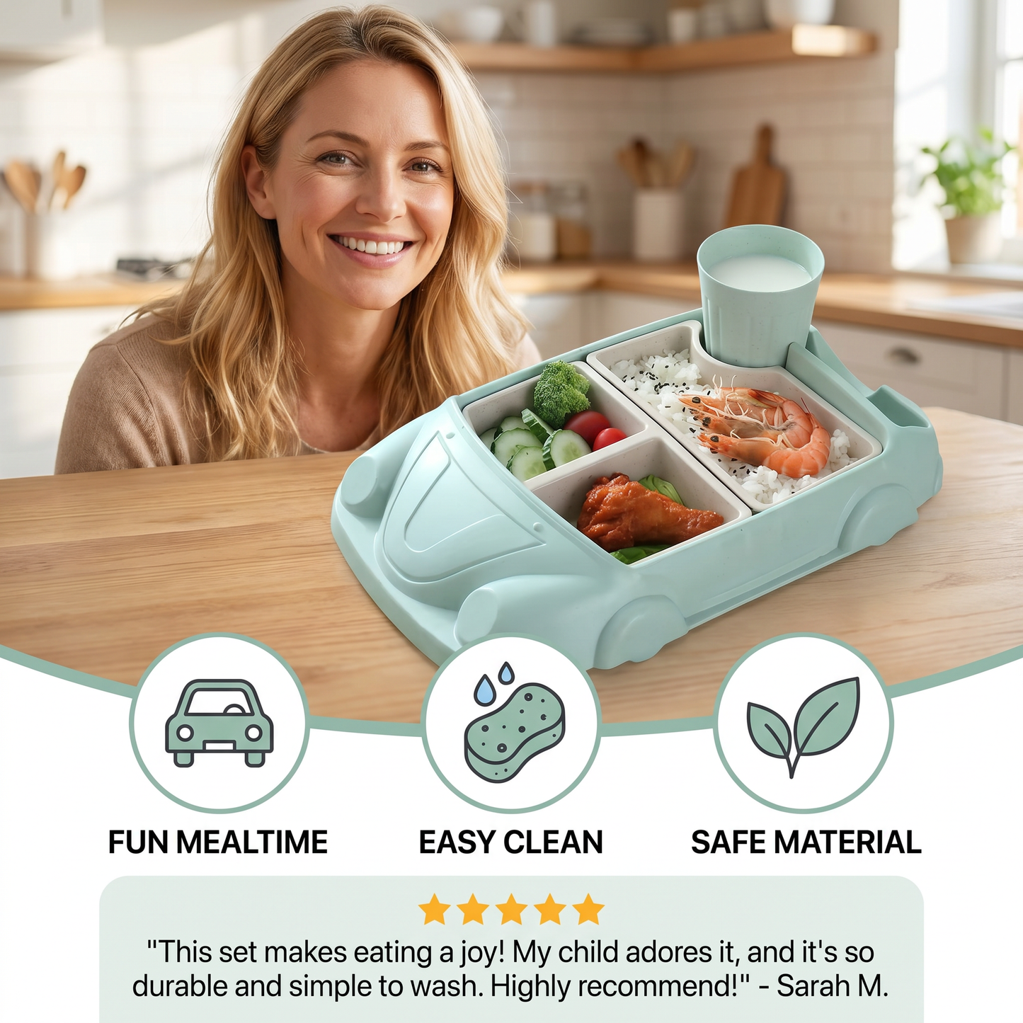 Kids Dinnerware Set in Car Design