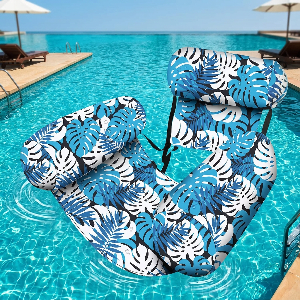 Inflatable Pool Hammock with Backrest – Foldable Water Lounge
