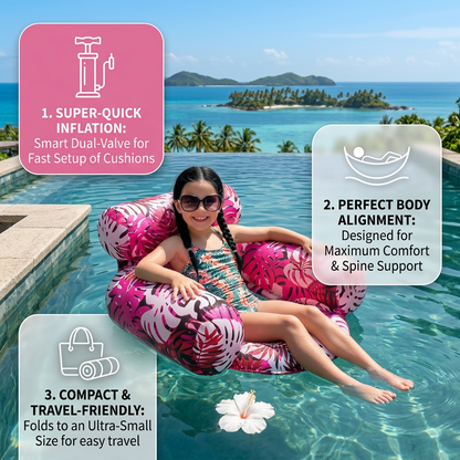Inflatable Pool Hammock with Backrest – Foldable Water Lounge
