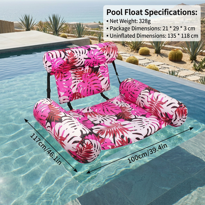 Inflatable Pool Hammock with Backrest – Foldable Water Lounge