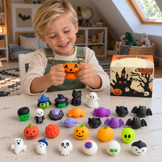 Washable & Reusable Halloween Squishy Toy Set for Party Favors and Trick-or-Treating
