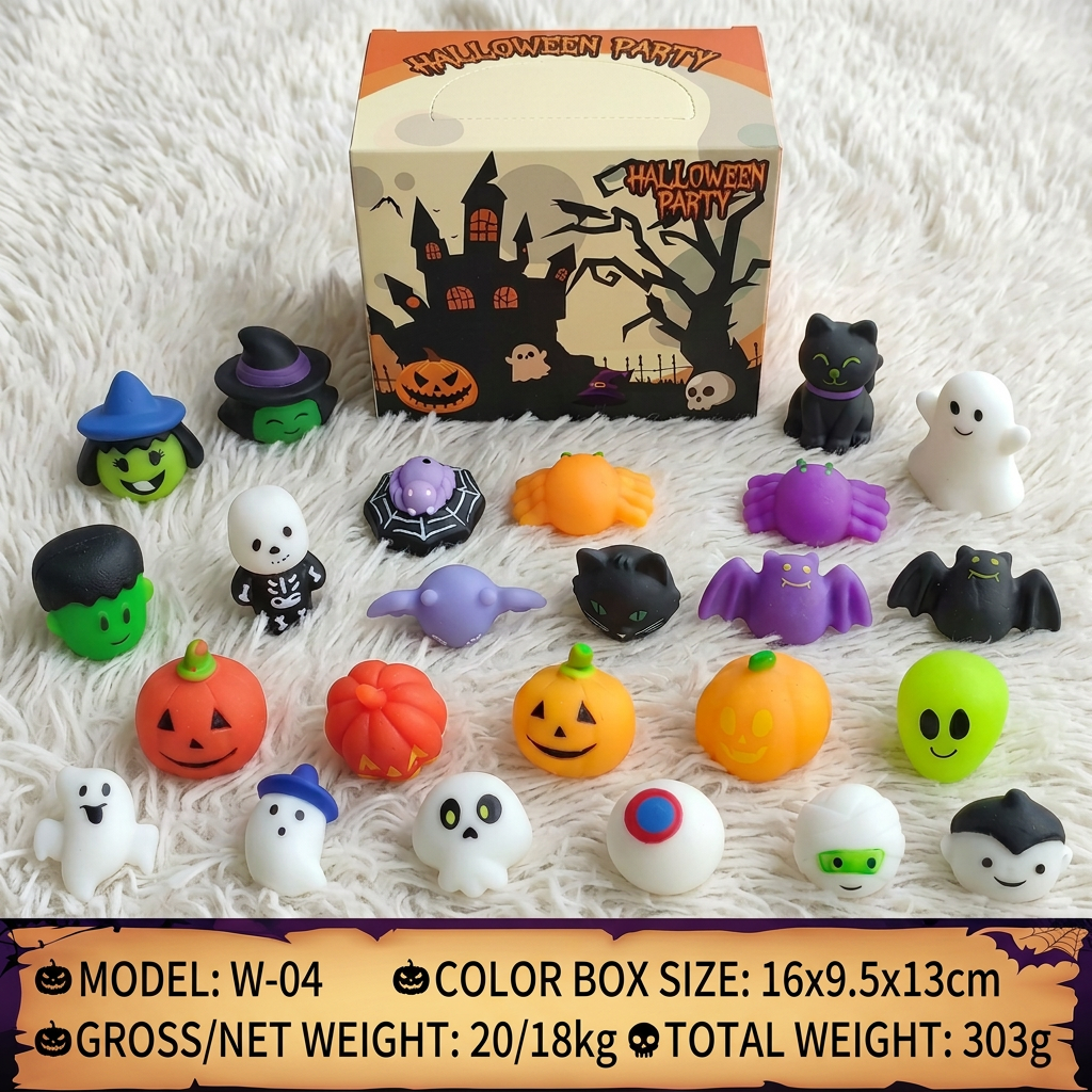 Washable & Reusable Halloween Squishy Toy Set for Party Favors and Trick-or-Treating