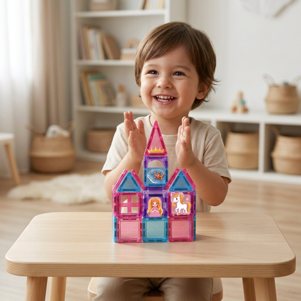Princess Castle Travel Play Set with Compact Metal Storage Box
