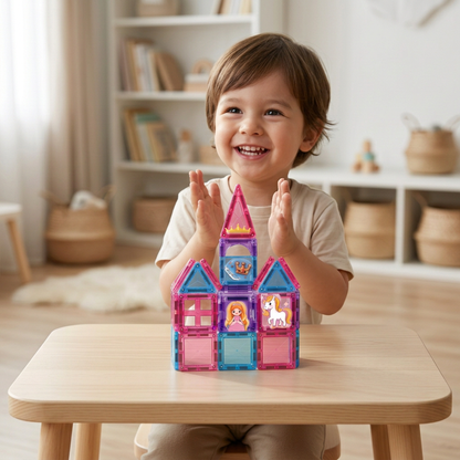 Princess Castle Travel Play Set with Compact Metal Storage Box