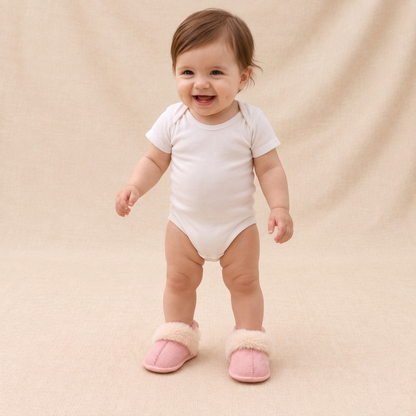 Fluffy Baby & Toddler Slippers with Soft Plush Lining and Non-Slip Soles