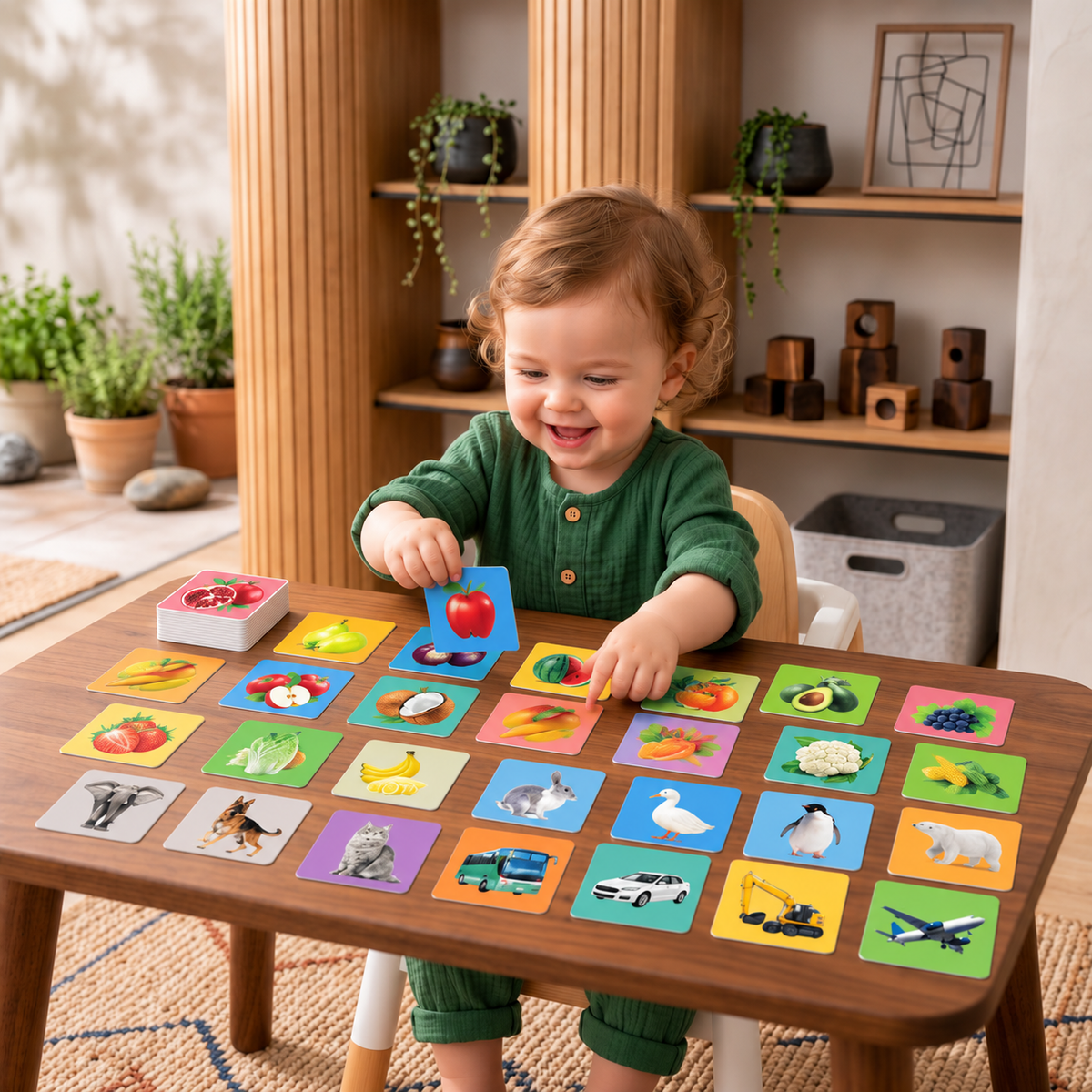 Montessori Baby Learning Flash Cards – Visual Stimulation, Color Recognition & Categorization Set