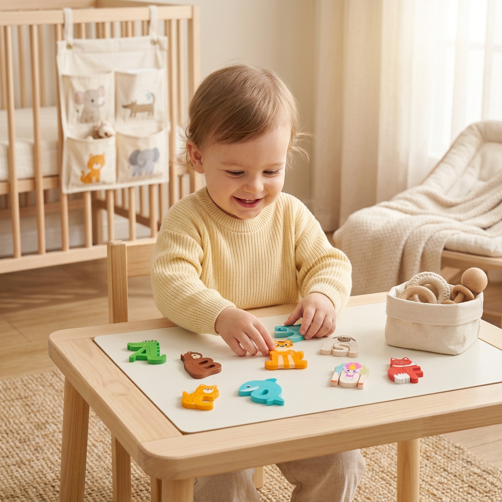 52-Piece Montessori-Style 3D Alphabet Building Blocks Set