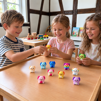 12-Pack Soft Axolotl Squishy Stress Relief Toys