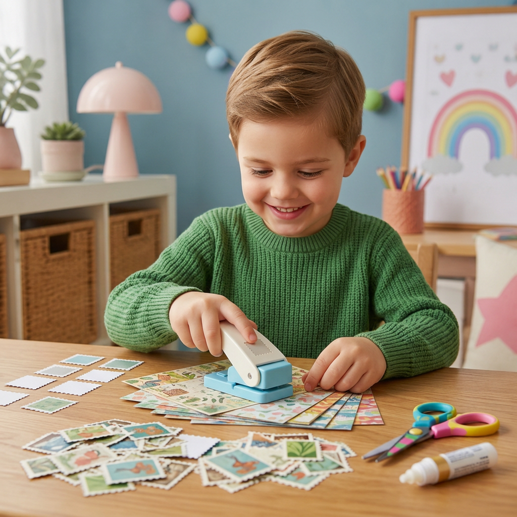 DIY Postage Stamp Paper Punch for Kids’ Arts & Crafts