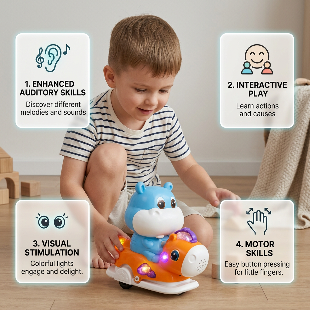 Interactive Animal Swing Toy with Music & Lights