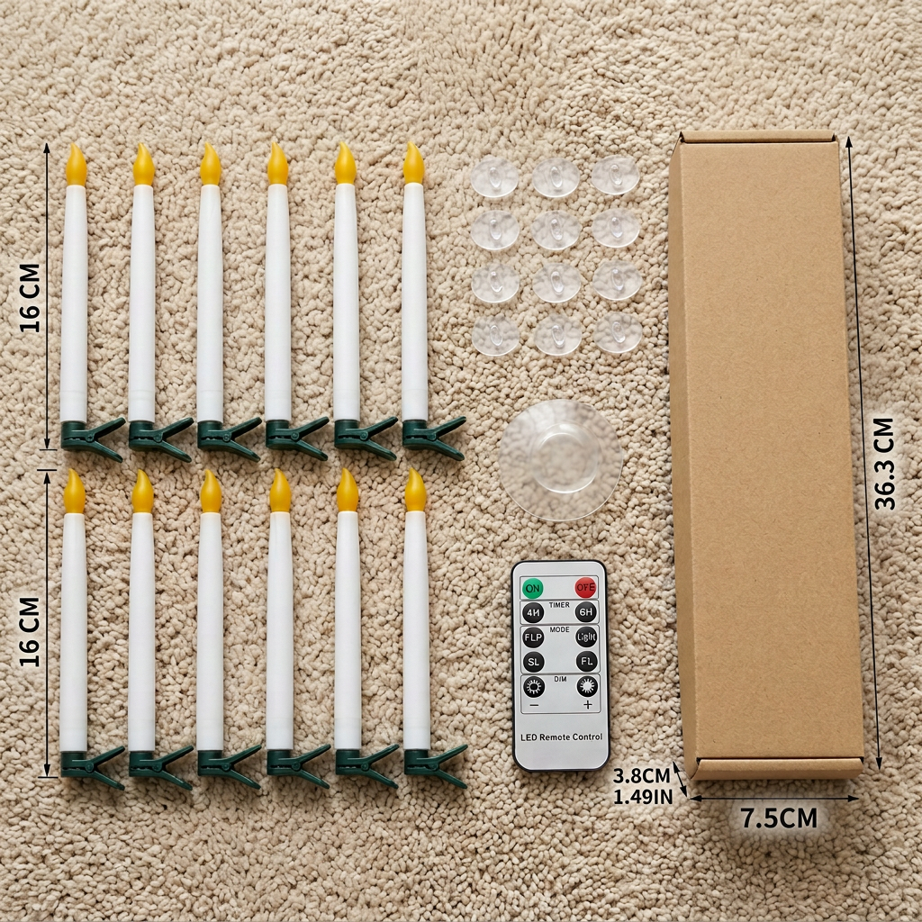 Magic Wand-Controlled Floating LED Candles with Hanging Hooks