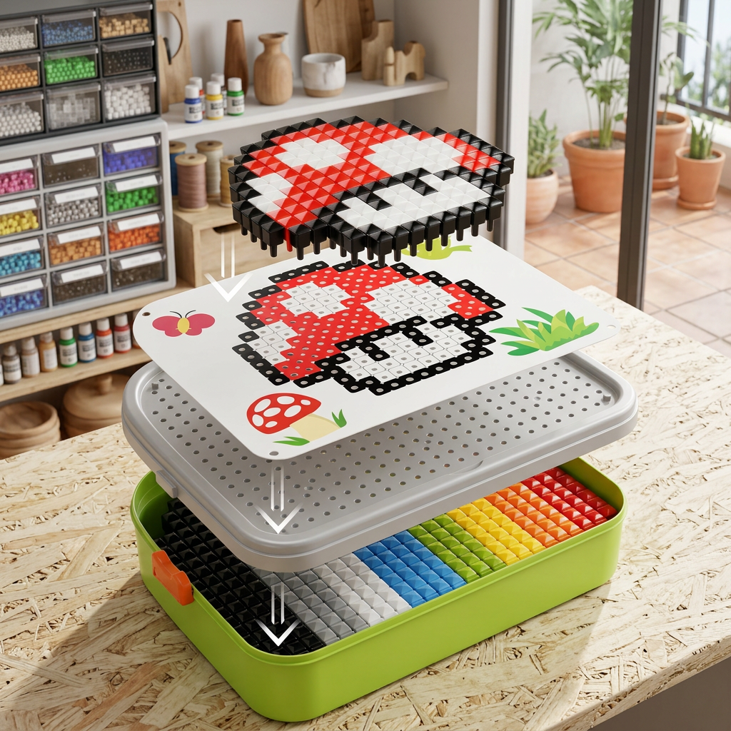 Kids Montessori Mushroom Pegboard Mosaic Puzzle Set