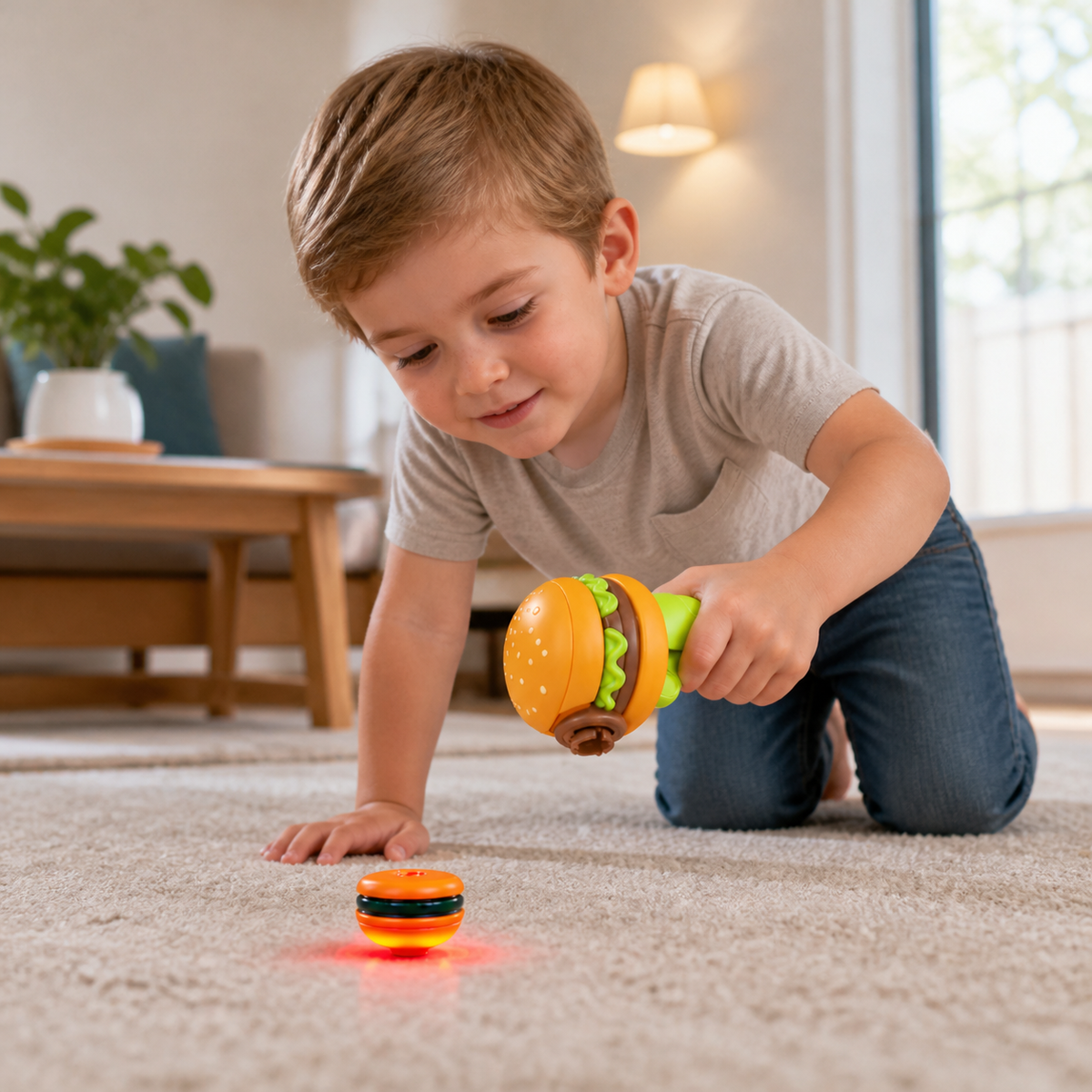 Kids’ 2-in-1 Spinning Top & Flying Spinner Launcher
