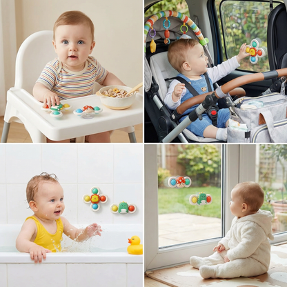Cute suction cup toy for babies Set of 3
