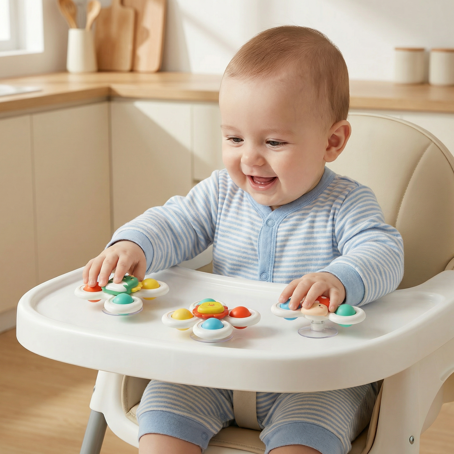 Cute suction cup toy for babies Set of 3