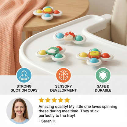 Cute suction cup toy for babies Set of 3