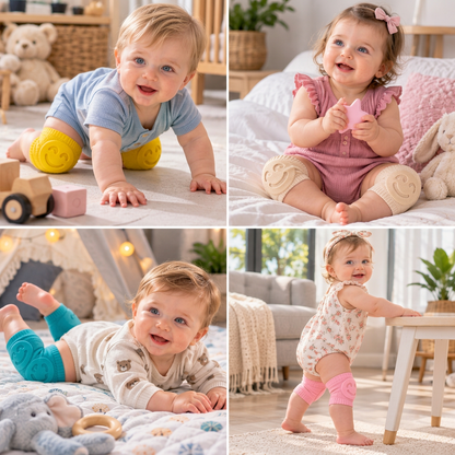 Baby Crawling Knee Pads – Non-Slip Protection with Smiley Face Design